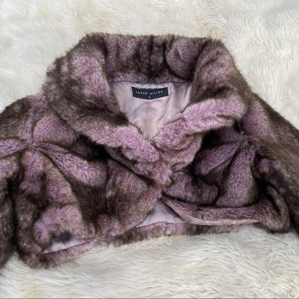 Karen Millen Collared Faux Fur Bolero - Size US 4 - Picture 3 of 8